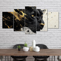 Golden Panther Radiance - NicheCanvas