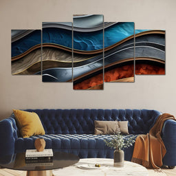 Colorful Wooden Waves 002 - Johanjjf - NicheCanvas