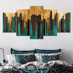 Golden Reflections Vertical Harmony - NicheCanvas