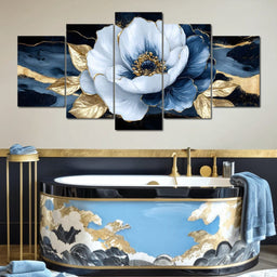 Golden Petals Midnight Harmony - NicheCanvas