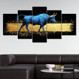 Golden Passage Blue Bull - NicheCanvas
