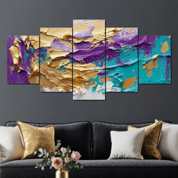 Opulent Oceanic Gold Fusion - NicheCanvas