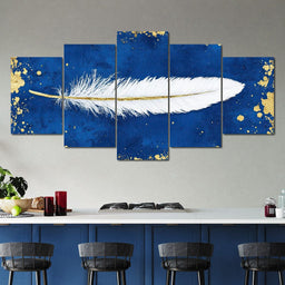 Feathered Dreams in Gold - NicheCanvas