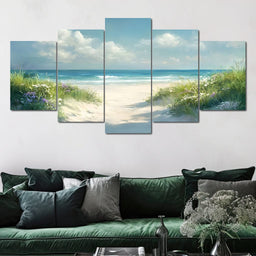 Seaside Tranquility Pathway - NicheCanvas