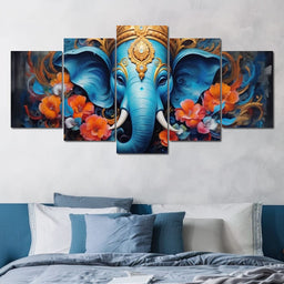 Elephant's Floral Harmony - NicheCanvas
