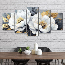 Golden Petals Harmony - Wildrose Creations - NicheCanvas