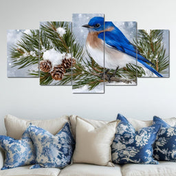 Snowy Bluebird Tranquility - NicheCanvas
