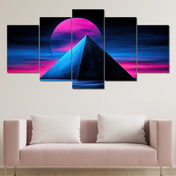 Pyramid of Neon Skies - TooplesArt - NicheCanvas