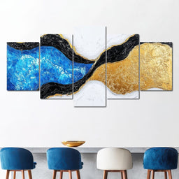 Radiant Rift of Golden Waves - NicheCanvas