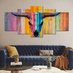 Radiant Longhorn Vibrance - NicheCanvas