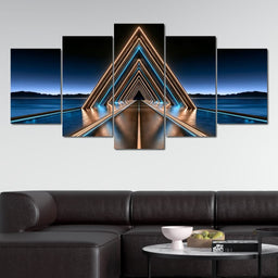 Infinite Path Toward The Neon Horizon - NicheCanvas