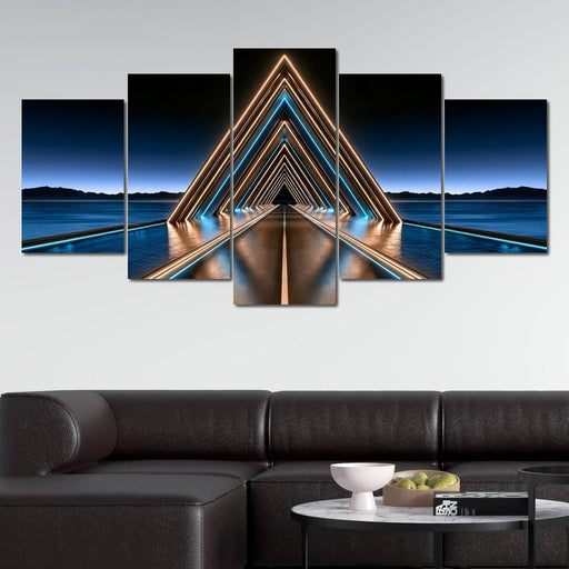 Infinite Path Toward The Neon Horizon Canvas Print