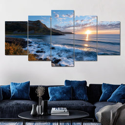 Golden Coastline Sunrise Tide - NicheCanvas