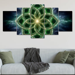 Celestial Emerald Knot Bloom - NicheCanvas