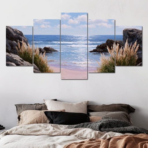 Sunlit Beachfront Pathway Escape Canvas Print