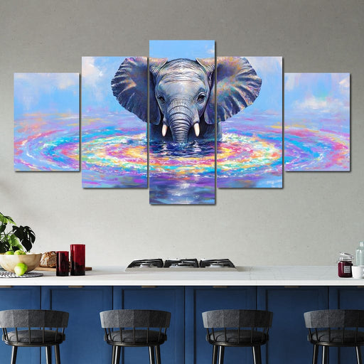 Elephant in Dreamy Waters Canvas Print