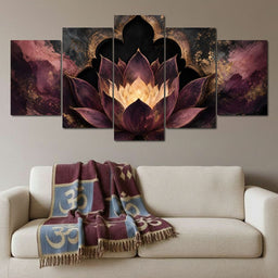 Gilded Lotus Temple Gate - NicheCanvas