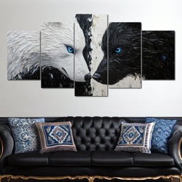 Duality of Wolf Spirits - NicheCanvas