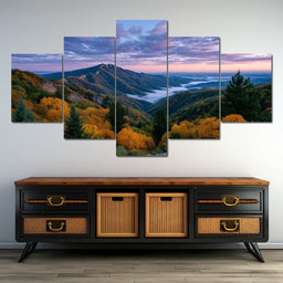 Autumn Mountain Cloud Sea View - NicheCanvas