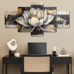 Harmony Golden Lotus - NicheCanvas