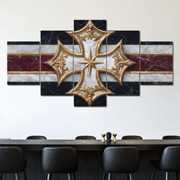 Golden Heritage Cross Emblem - NicheCanvas