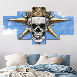 Majestic Crowned Skull Skies - NicheCanvas