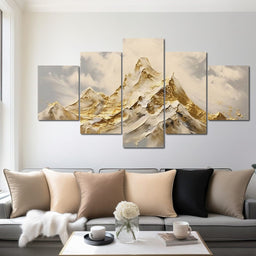 Golden Alpine Majesty Peaks - NicheCanvas