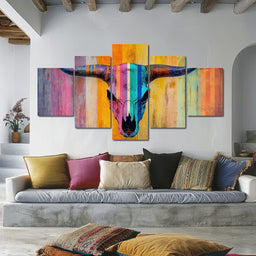 Radiant Longhorn Vibrance - NicheCanvas