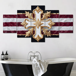 Baroque Gold Cross Majesty - NicheCanvas