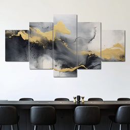 Golden Cascade Through Smoke - NicheCanvas