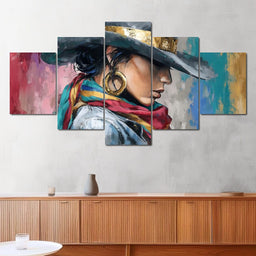 Golden Horizon Cowgirl Elegance - NicheCanvas