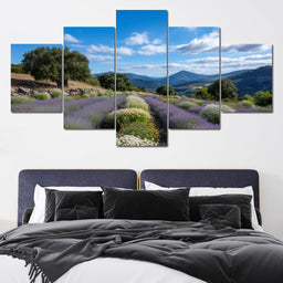 Lavender Fields Mountain Sky - NicheCanvas