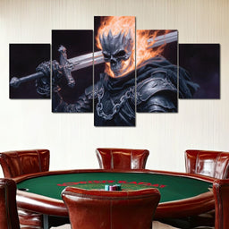 Flaming Skull Knight Sovereign - NicheCanvas