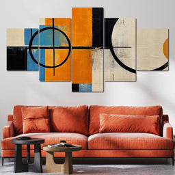 Geometric Orbit Mid Century Clash - NicheCanvas