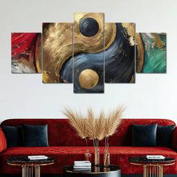 Golden Yin Yang Celestial Balance - NicheCanvas