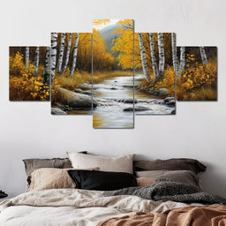 The Birchwood Stream - TooplesArt - NicheCanvas