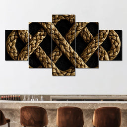 Eternal Braided Path of Golden Fibers - NicheCanvas
