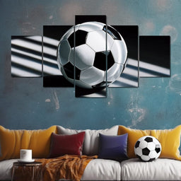 Soccer Ball Shadow Stripes - NicheCanvas