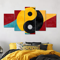 Golden Yin Yang Abstract Balance - NicheCanvas