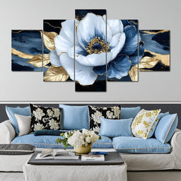 Golden Petals Midnight Harmony - NicheCanvas