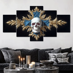 Gilded Skull Baroque Emblem - NicheCanvas