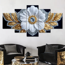 Gilded Petal Crystal Flourish - NicheCanvas