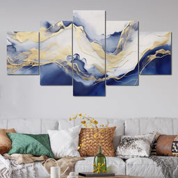 Sapphire Gold Mountain Flow - NicheCanvas