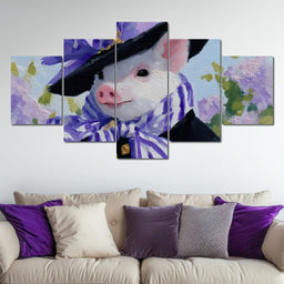 Piglet Lavender Elegance Parade - NicheCanvas