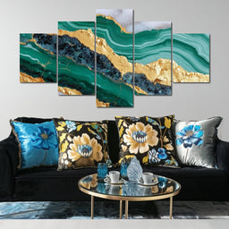 Emerald Geode Gold River - NicheCanvas