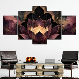 Gilded Lotus Temple Gate - NicheCanvas