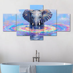 Elephant in Dreamy Waters - NicheCanvas