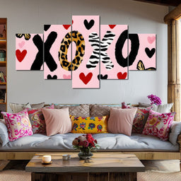 Wild Love XOXO Hearts Safari Style - NicheCanvas