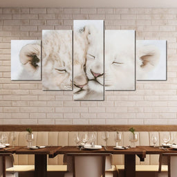 Cub Companions Embrace Tenderly - NicheCanvas