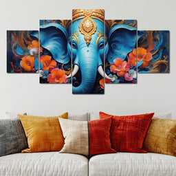 Elephant's Floral Harmony - NicheCanvas